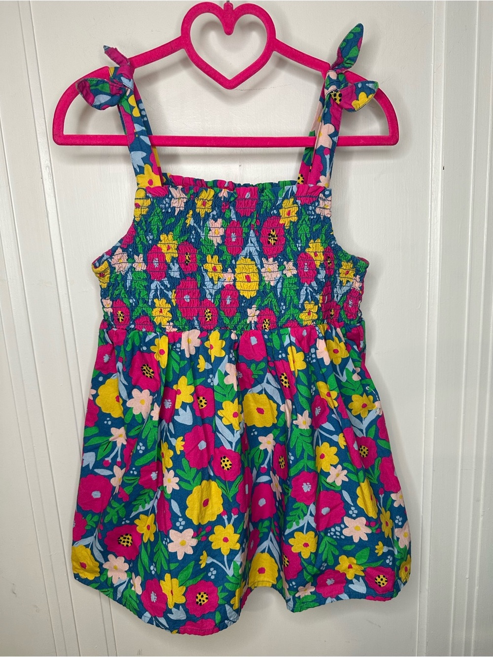 Tucker + Tate Bright Floral Tie-Shoulder Sundress in Pink, Yellow & Blue